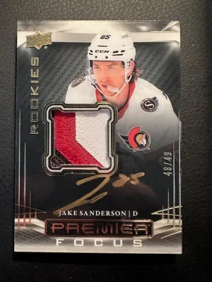 2022-23 Premier - Jake Sanderson - Premier Focus /49 - RPA front